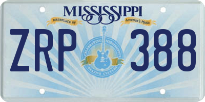 MS license plate ZRP388