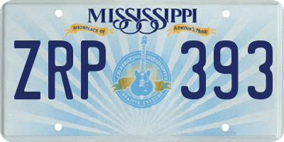 MS license plate ZRP393