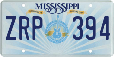 MS license plate ZRP394