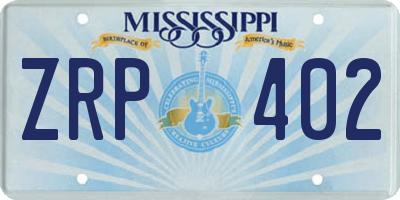 MS license plate ZRP402