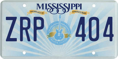 MS license plate ZRP404