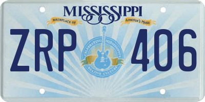 MS license plate ZRP406