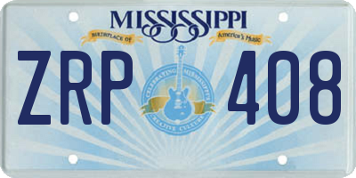 MS license plate ZRP408