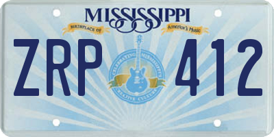MS license plate ZRP412