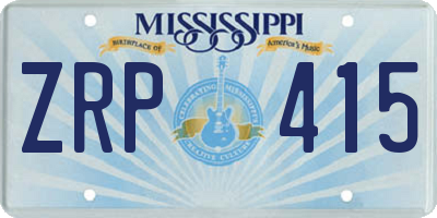 MS license plate ZRP415
