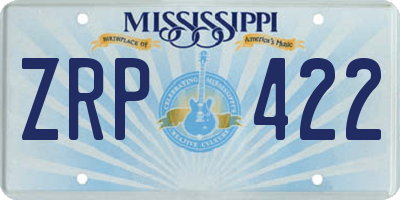 MS license plate ZRP422