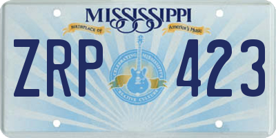 MS license plate ZRP423