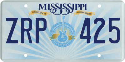 MS license plate ZRP425