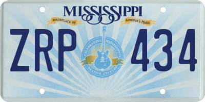 MS license plate ZRP434