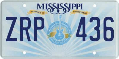 MS license plate ZRP436