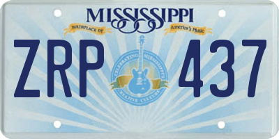 MS license plate ZRP437