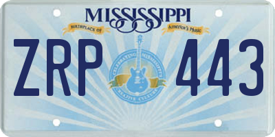 MS license plate ZRP443