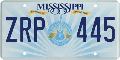 MS license plate ZRP445