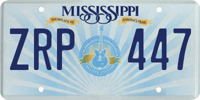 MS license plate ZRP447