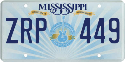 MS license plate ZRP449