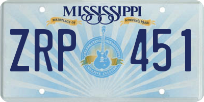 MS license plate ZRP451