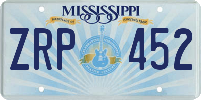 MS license plate ZRP452
