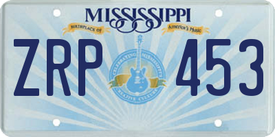 MS license plate ZRP453