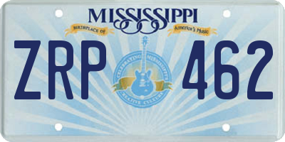 MS license plate ZRP462