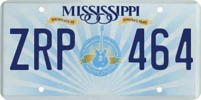 MS license plate ZRP464