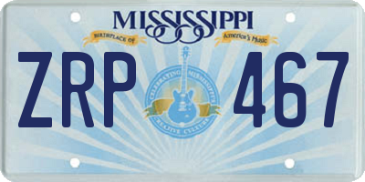 MS license plate ZRP467