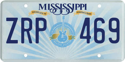 MS license plate ZRP469