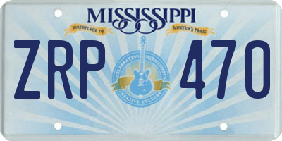 MS license plate ZRP470