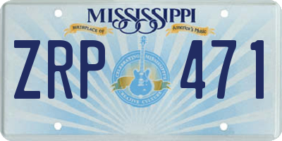MS license plate ZRP471