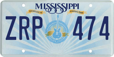 MS license plate ZRP474