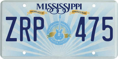 MS license plate ZRP475
