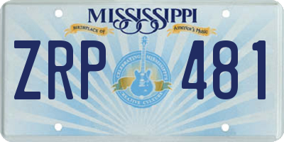 MS license plate ZRP481