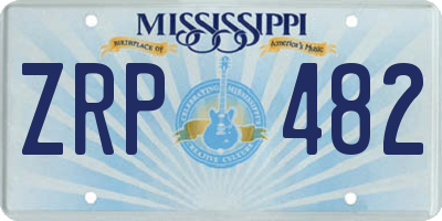MS license plate ZRP482