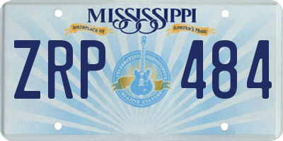 MS license plate ZRP484