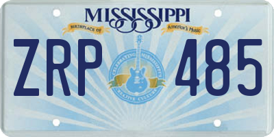 MS license plate ZRP485