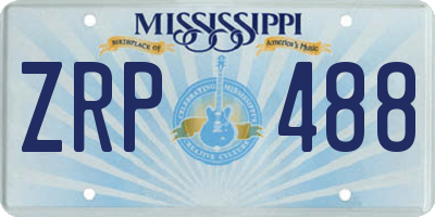 MS license plate ZRP488