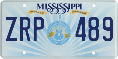 MS license plate ZRP489