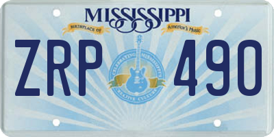 MS license plate ZRP490