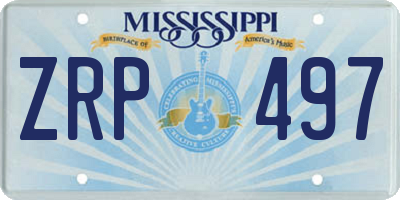 MS license plate ZRP497