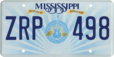 MS license plate ZRP498