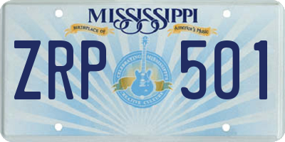 MS license plate ZRP501