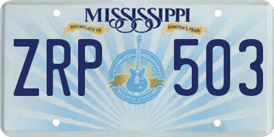 MS license plate ZRP503