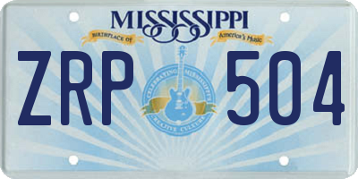 MS license plate ZRP504