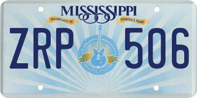 MS license plate ZRP506