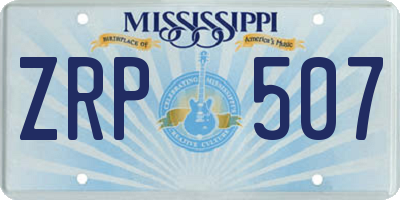 MS license plate ZRP507