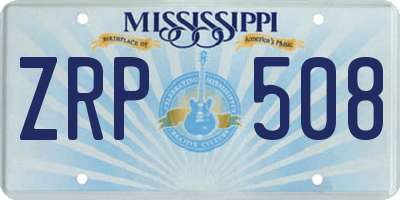 MS license plate ZRP508