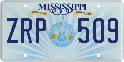 MS license plate ZRP509