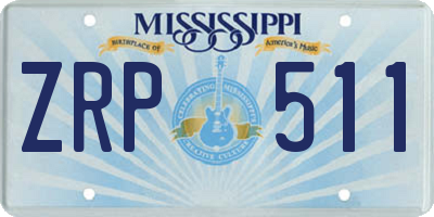 MS license plate ZRP511
