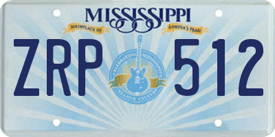 MS license plate ZRP512