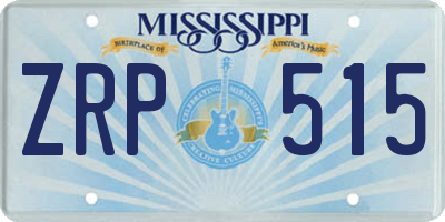 MS license plate ZRP515