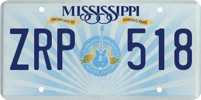 MS license plate ZRP518